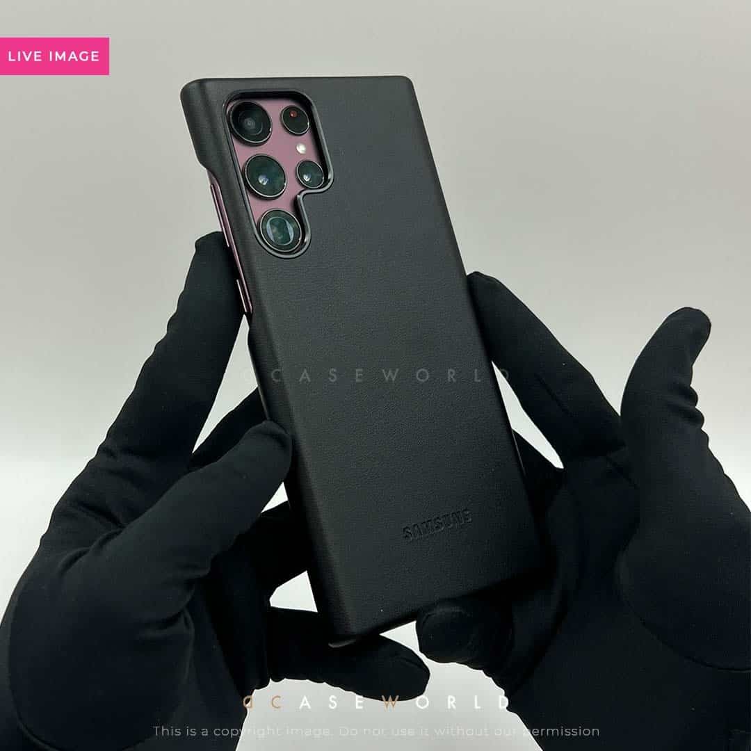 Premium Leather Logo Case for S22 Ultra