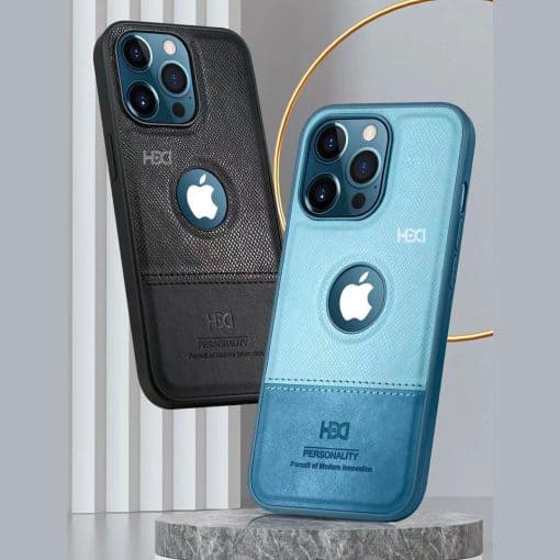 HBD Logo Cut Leather Case with Microfibre Lining