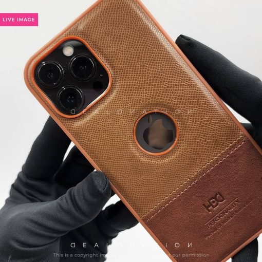 HBD Logo Cut Leather Case with Microfibre Lining
