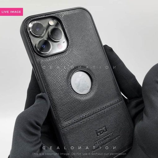 HBD Logo Cut Leather Case with Microfibre Lining