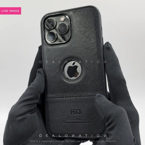 HBD Logo Cut Leather Case with Microfibre Lining