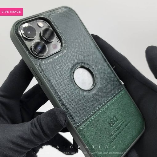 HBD Logo Cut Leather Case with Microfibre Lining