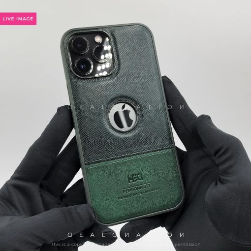 HBD Logo Cut Leather Case with Microfibre Lining