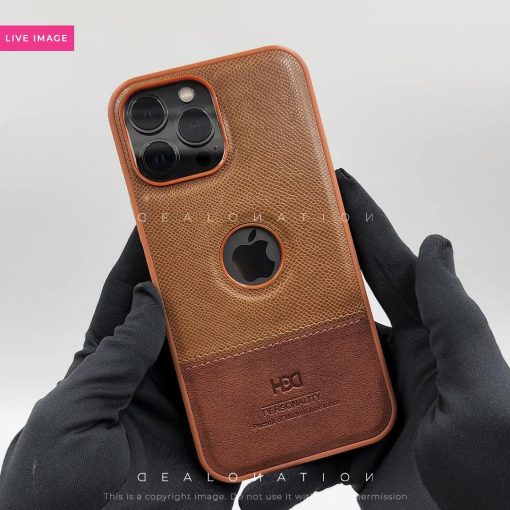 HBD Logo Cut Leather Case with Microfibre Lining