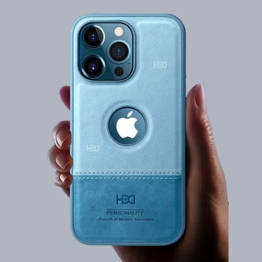 HBD Logo Cut Leather Case with Microfibre Lining