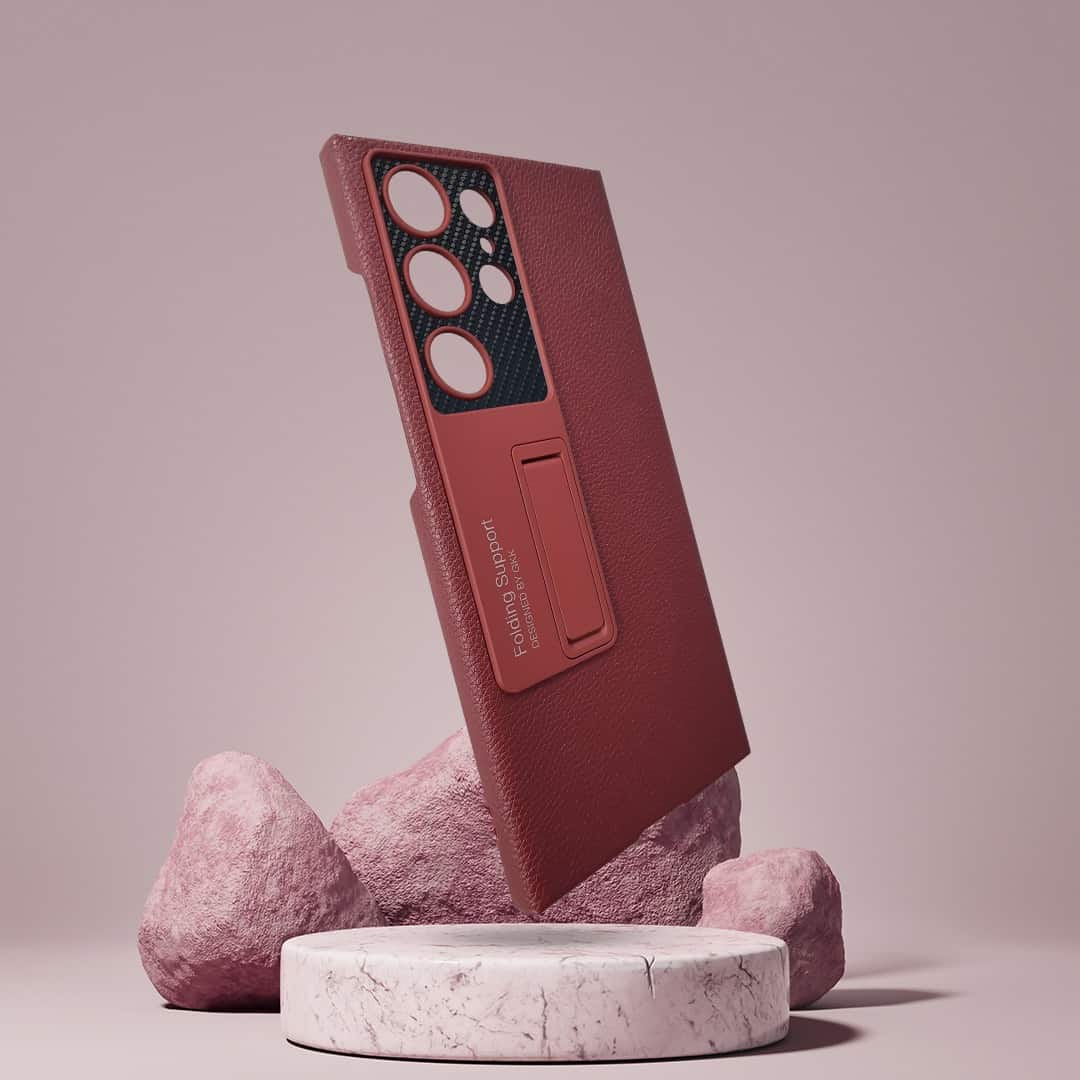 Folding Stand Leather Finish Case