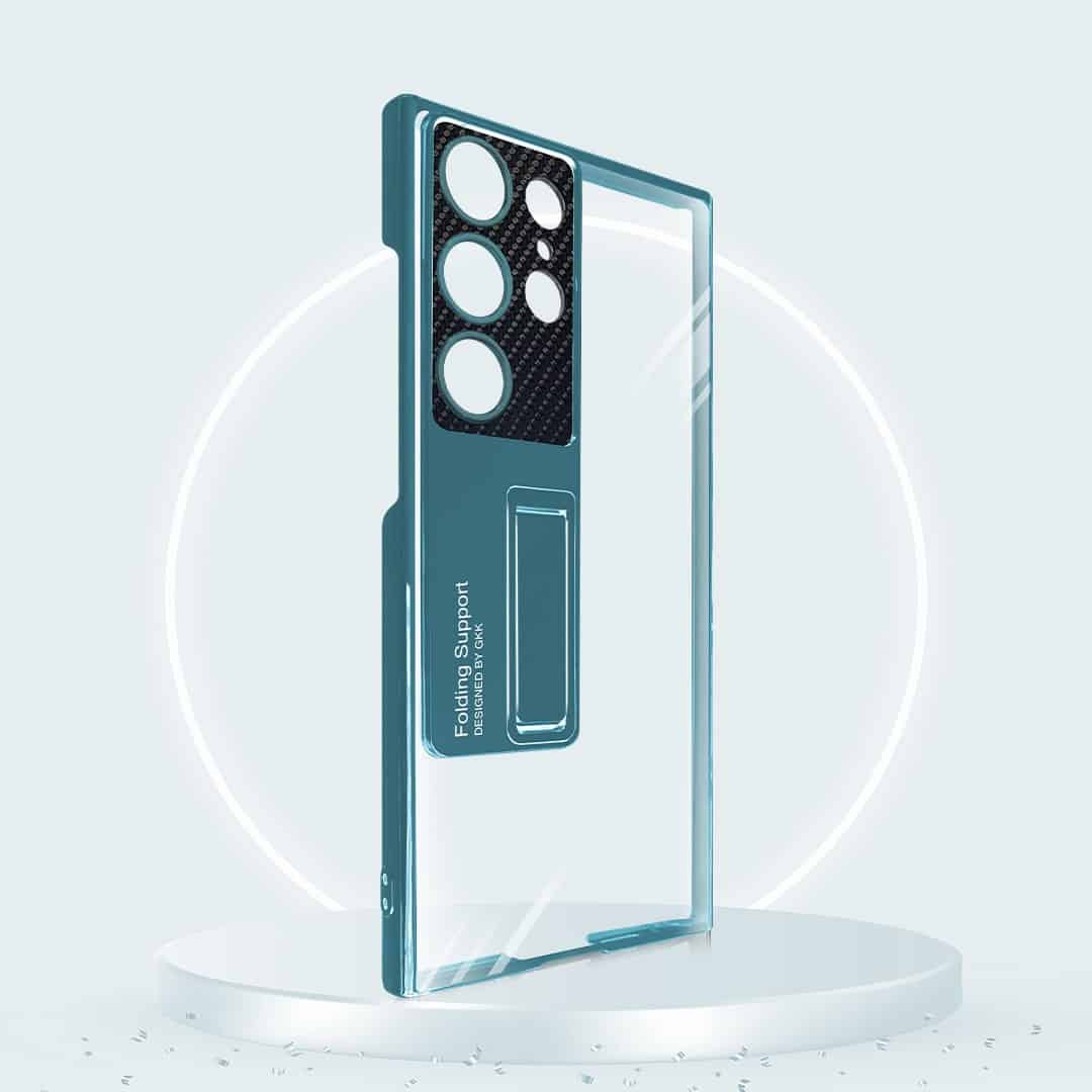 Metal Stand with Carbon Fiber Camera Ring Clear Case