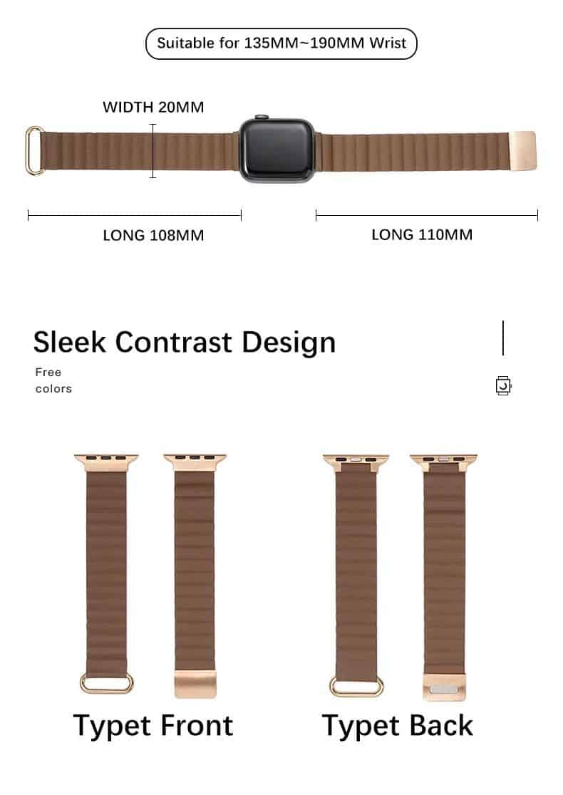 Leather Magnetic Bracelet for Apple Watch Ultra/8/7/6/5/4/3