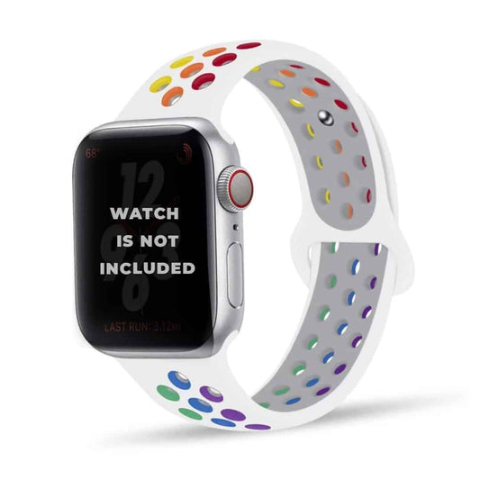 Multi-Color NK Apple Watch Band - White