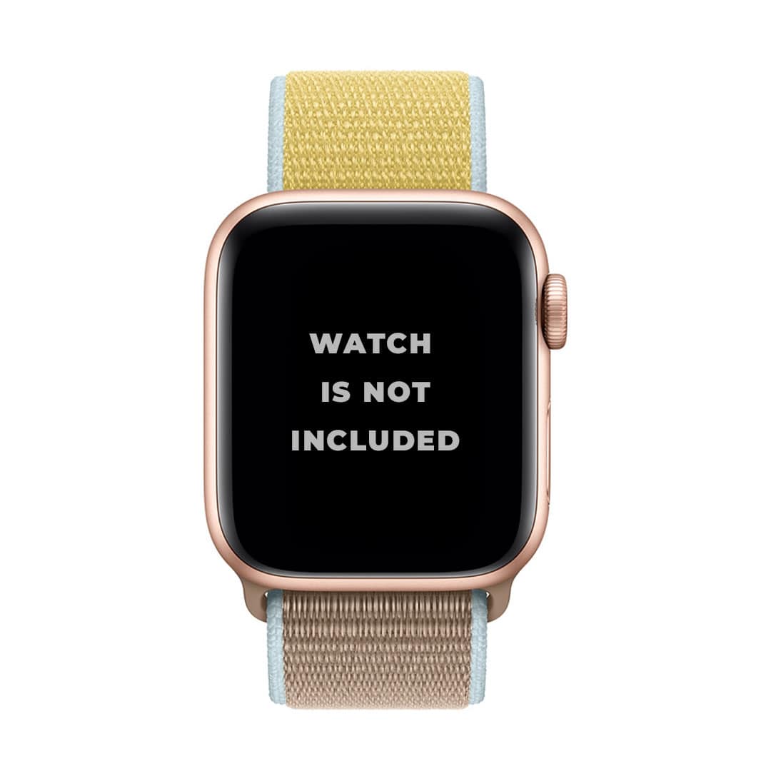 Khaki-Yellow Dual Color Nylon Apple Watch Band (42-44MM)