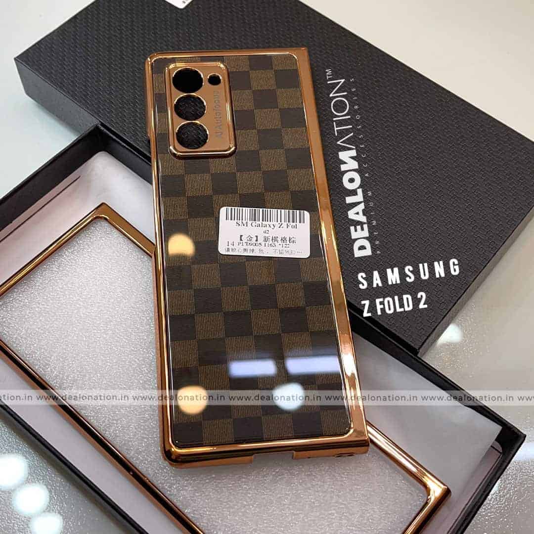 BROWN Checks Luxury Case Samsung - Z Fold 2