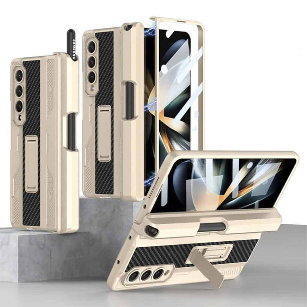 Ultra Rugged Z Fold 4 Case with Pen Slot and Front Magnetic Glass