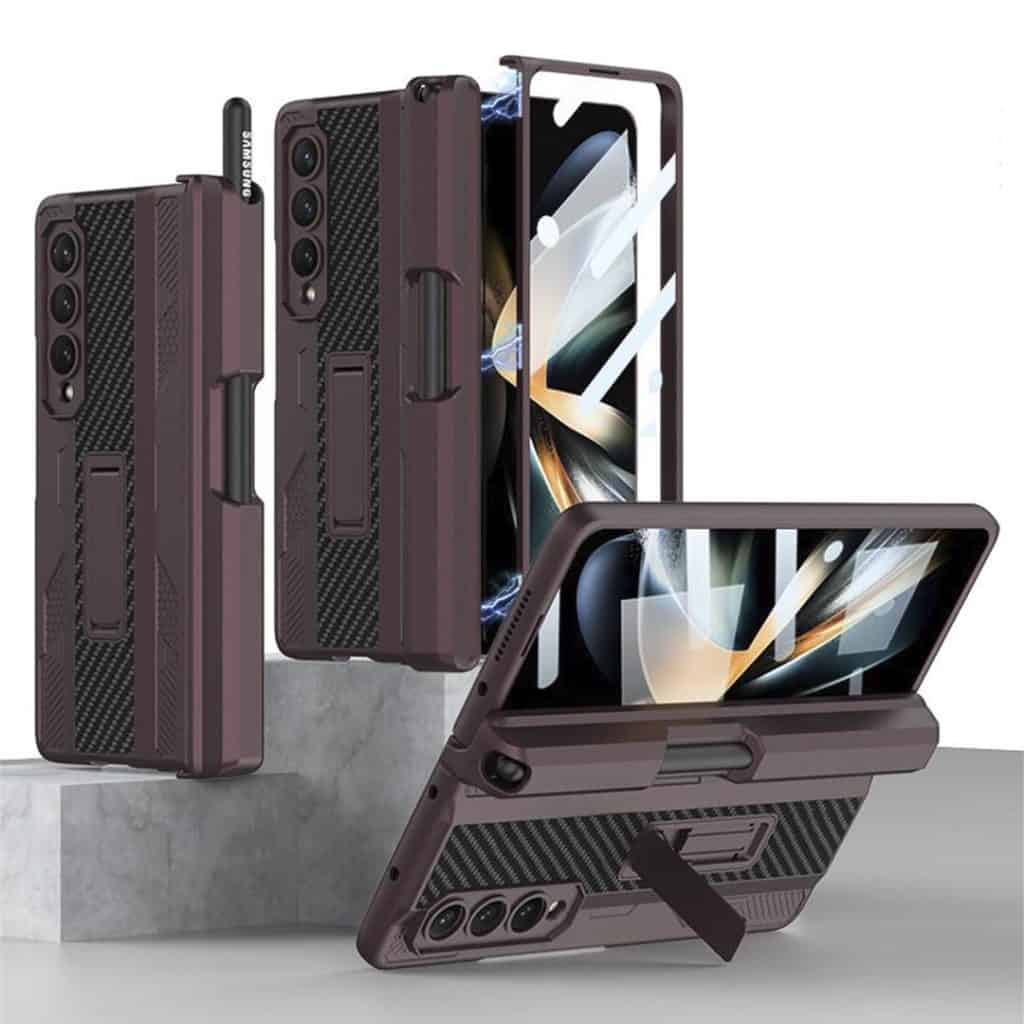 Ultra Rugged Z Fold 4 Case with Pen Slot and Front Magnetic Glass
