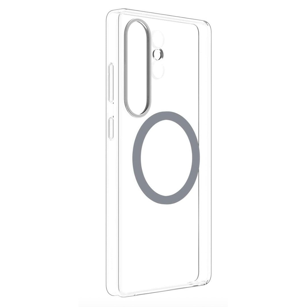 Clear View Magnetic Case with Alloy Camera Shield For S25 Ultra
