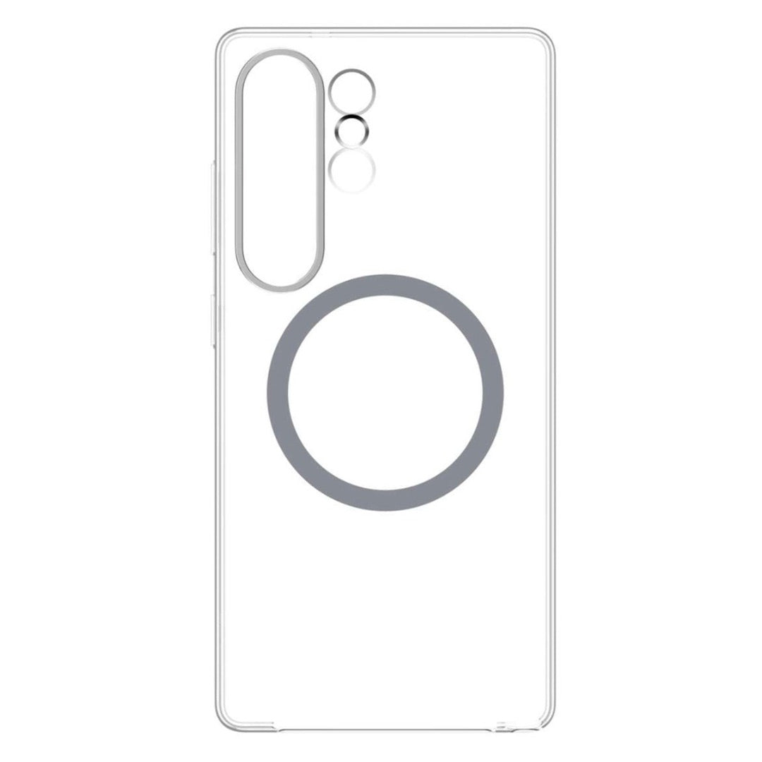 Clear View Magnetic Case with Alloy Camera Shield For S25 Ultra