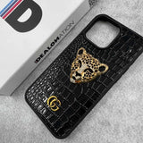Luxury 3D Golden Tiger Croco Leather Premium Case