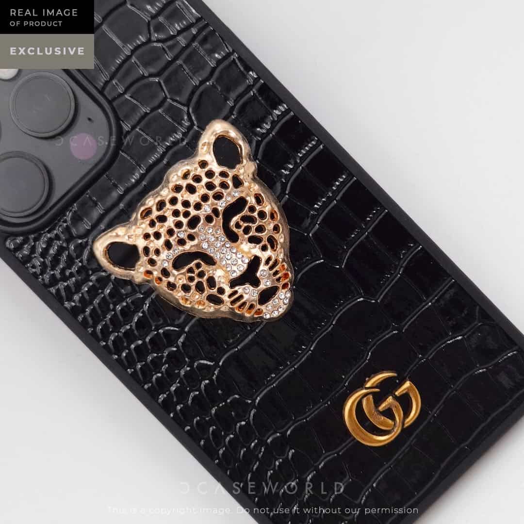 Luxury 3D Golden Tiger Croco Leather Premium Case