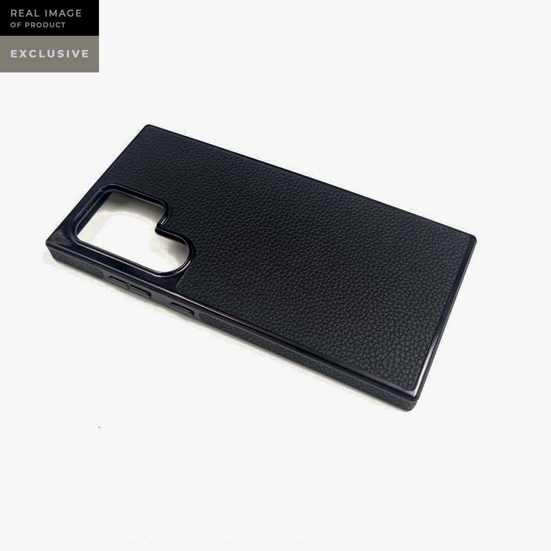 Premium Grainy Leather Electroplating Case – S24 Ultra