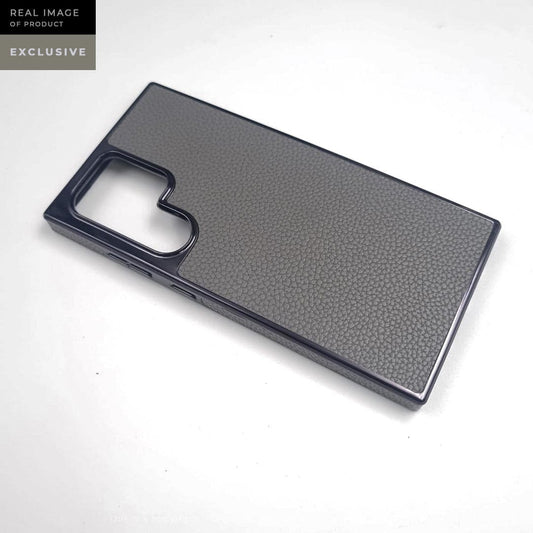 Premium Grainy Leather Electroplating Case – S24 Ultra