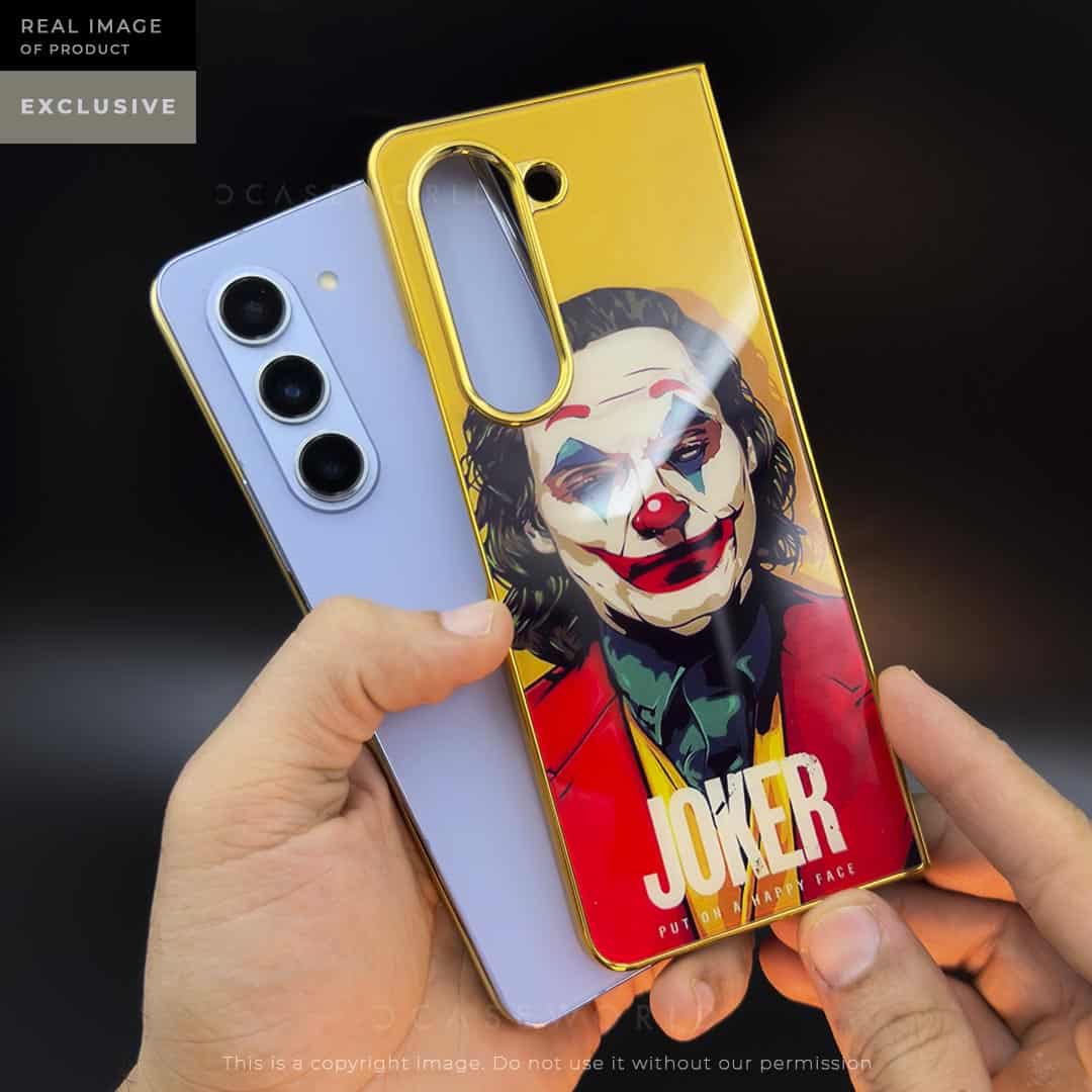 Joker Glass Back with Golden Chrome Case