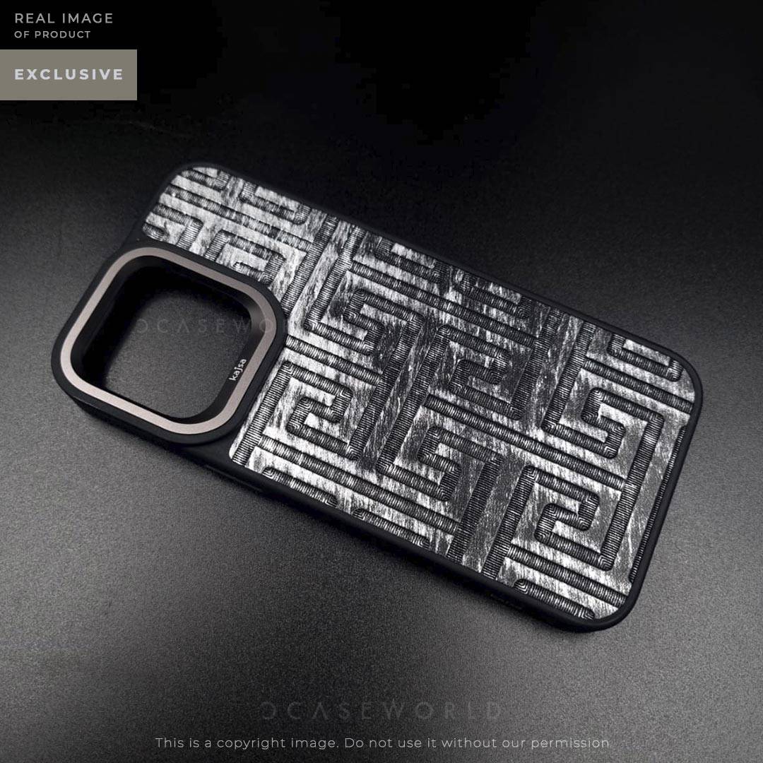 K A J S A Premium Leather + Embroidered Case with Titanium Alloy Ring
