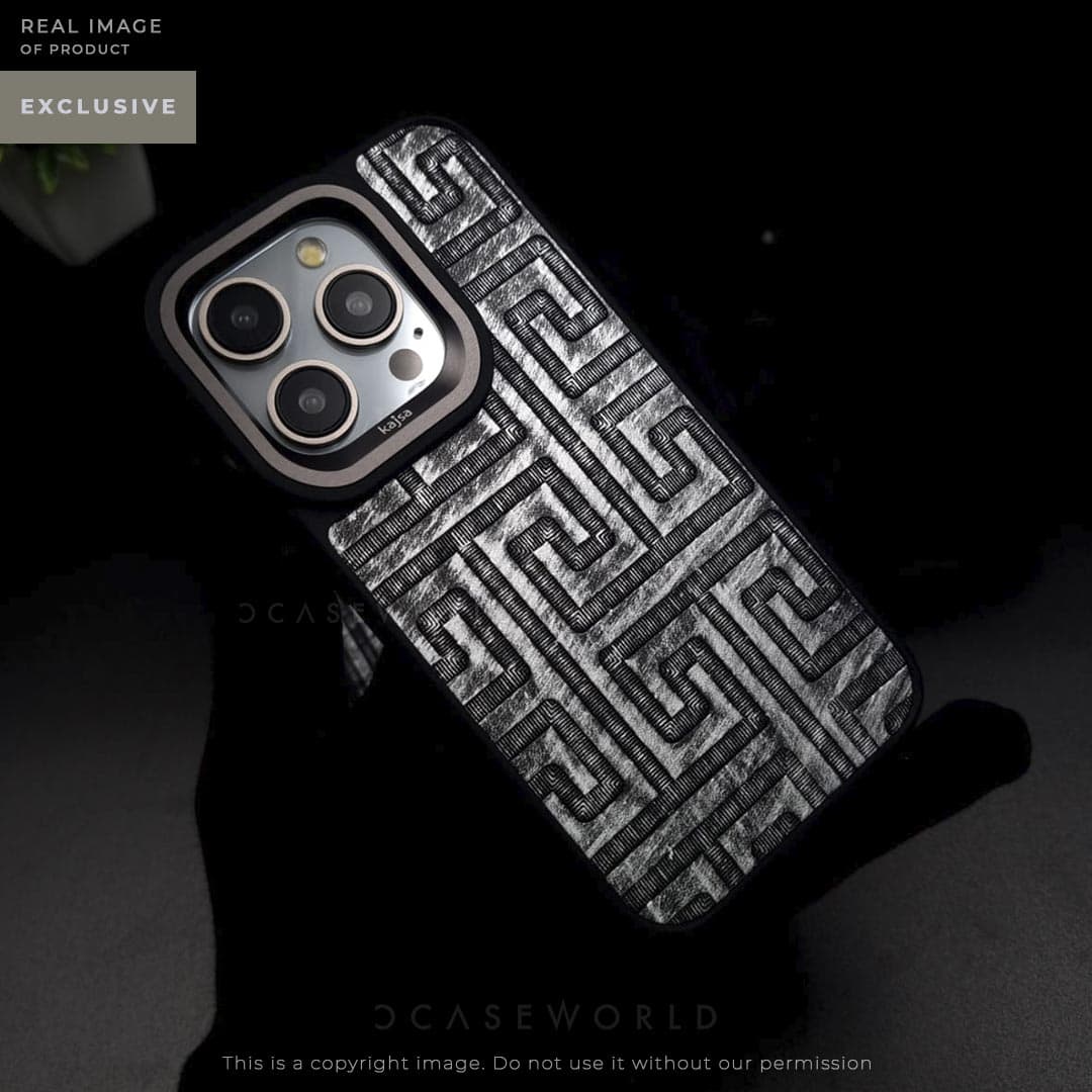 K A J S A Premium Leather + Embroidered Case with Titanium Alloy Ring