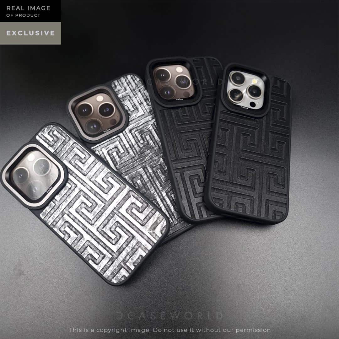 K A J S A Premium Leather + Embroidered Case with Titanium Alloy Ring