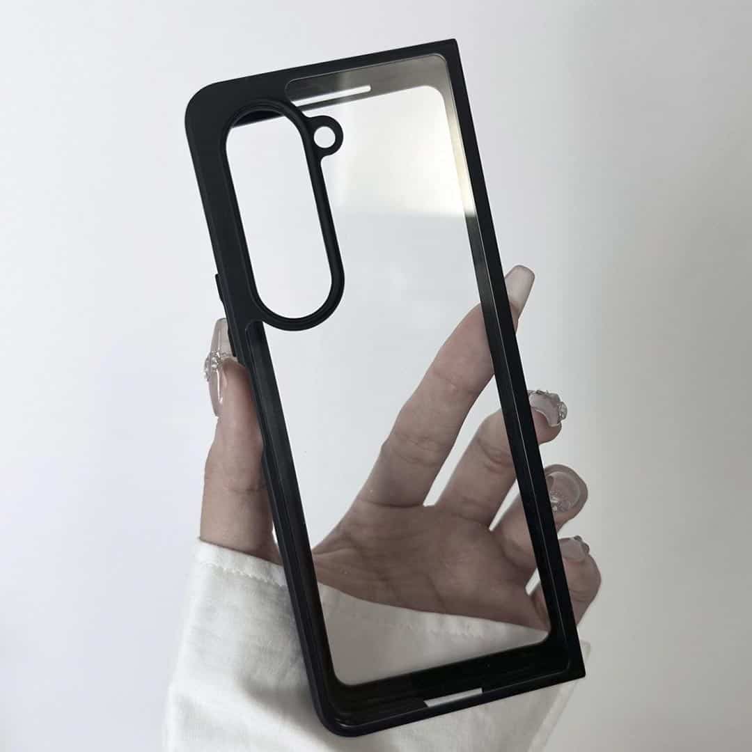 Samsung Galaxy Z Fold 6 Clear TPU + Transparent PC Phone Case(Black)