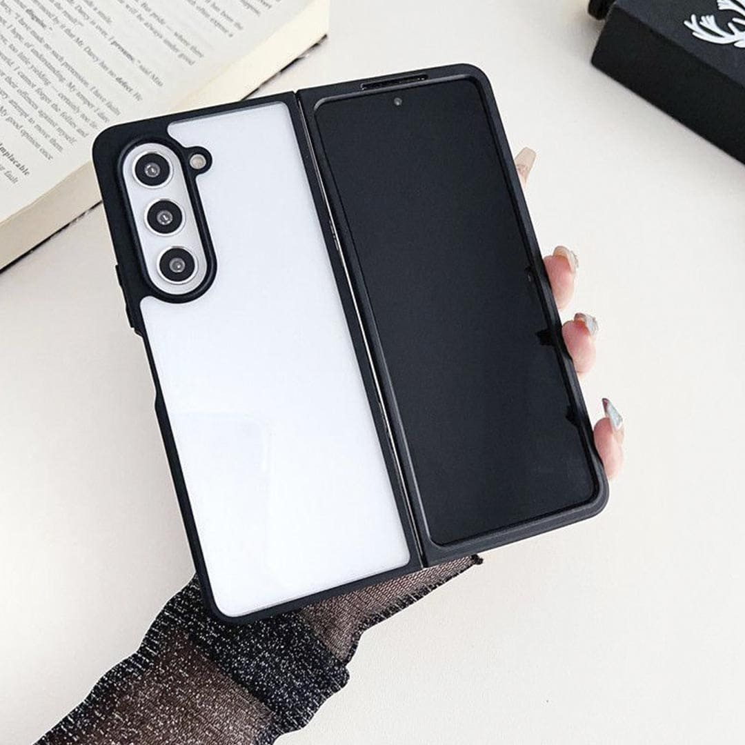 Samsung Galaxy Z Fold 6 Clear TPU + Transparent PC Phone Case(Black)