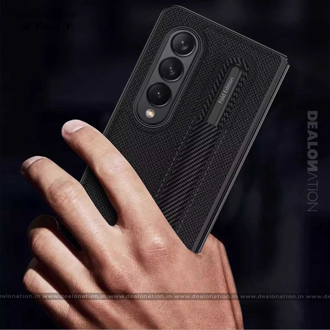 Leather Pen Holder Samsung Z Fold 3 Case