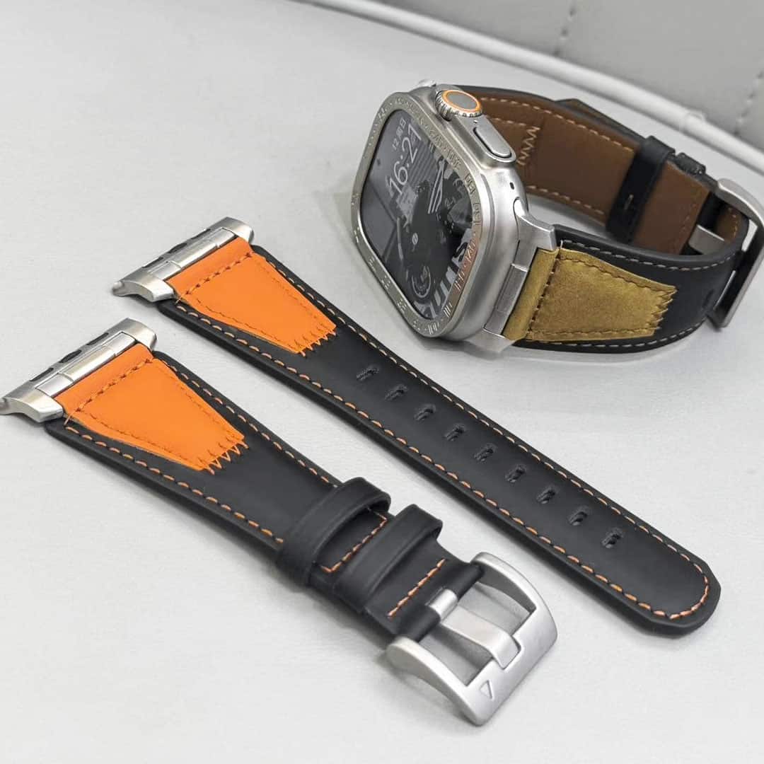Premium Grade Leather Dual Color Strap (42/44/45/49mm)