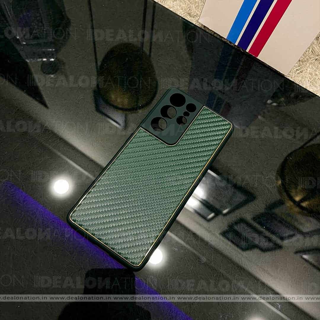 Carbon Fibre Leather TPU Case with Camera Protection