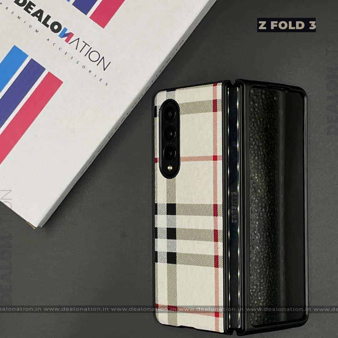 BB Pattern Luxury Leather Case - Z Fold 3