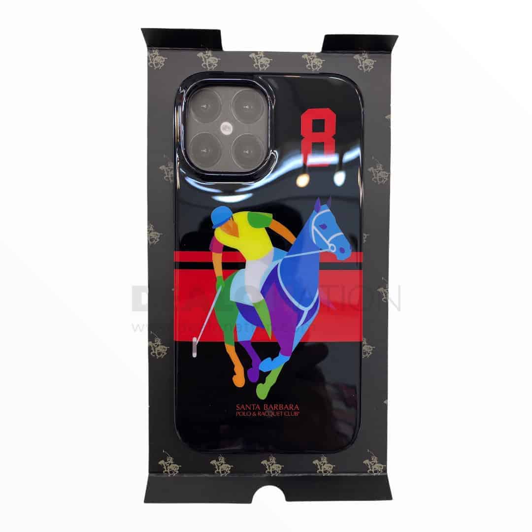 Santa Barbara Polo Racquet Jockey Series iPhone 12 Series - High Gloss, Black
