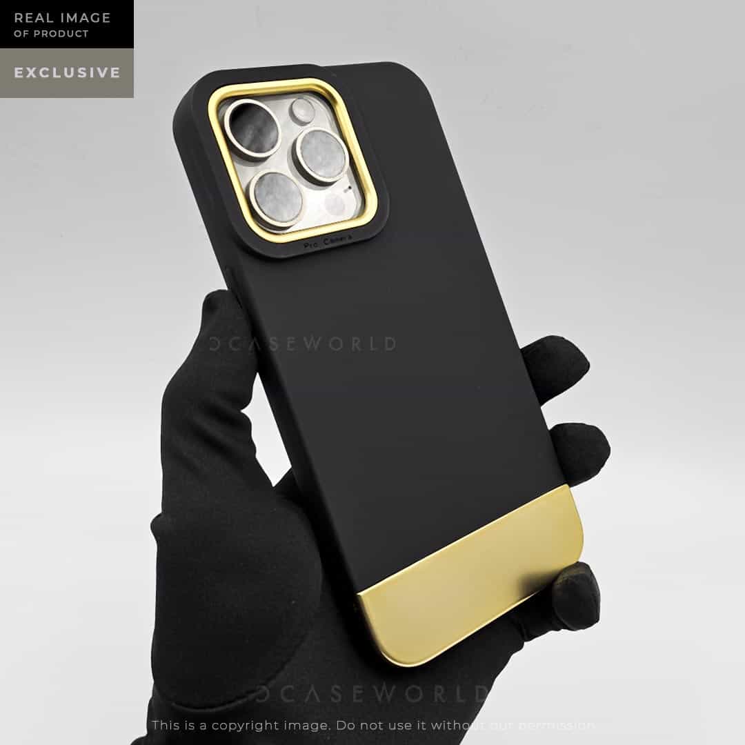 Black N' Gold TPU + Metal Case