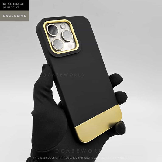 Black N' Gold TPU + Metal Case
