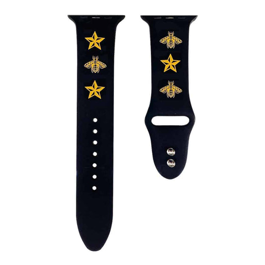 Golden-Bee Black Silicone Apple Watch Band 42-44 MM