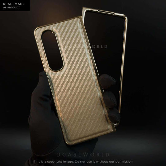 Luxury Champagne Gold Carbon Fiber Case