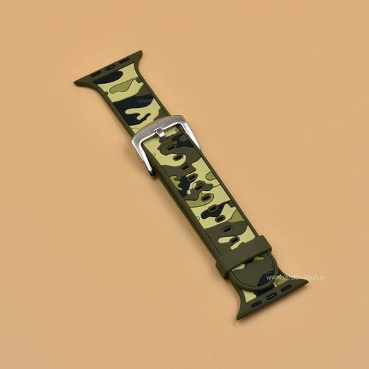 Camo Green Silicone Apple Watch Band 42-44-45 MM
