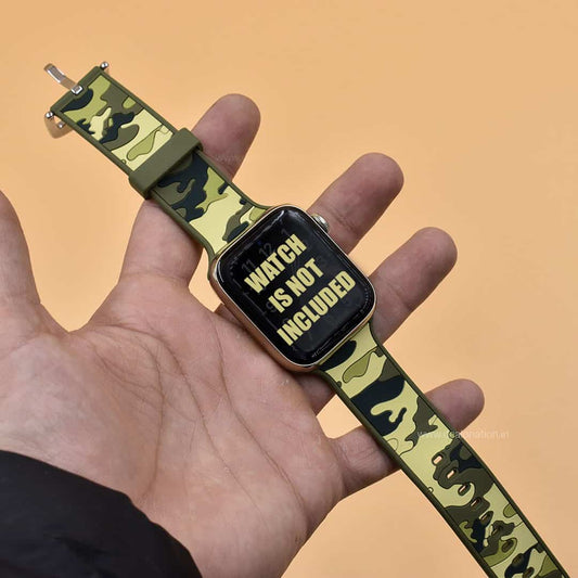 Camo Green Silicone Apple Watch Band 42-44-45 MM