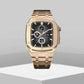 AP Style Luxury Stainless Steel Case with Metal Belt (44-45MM) - Rose Gold