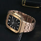AP Style Luxury Stainless Steel Case with Metal Belt (44-45MM) - Rose Gold