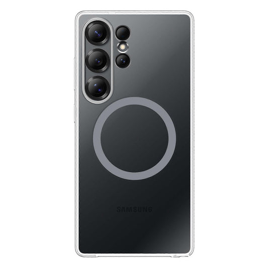 Clear View Magnetic Case with Alloy Camera Shield For S25 Ultra