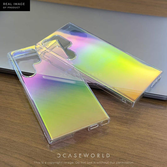 Clear Rainbow Hard Polycarbonate Case – S23 Ultra