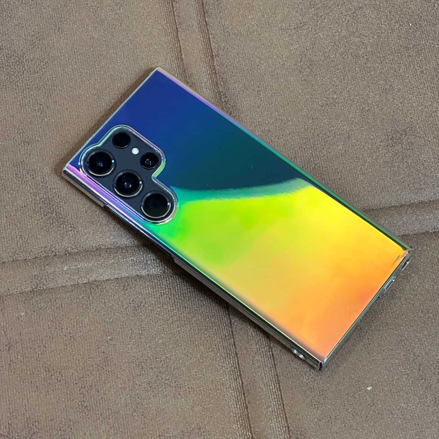 Clear Rainbow Hard Polycarbonate Case – S23 Ultra