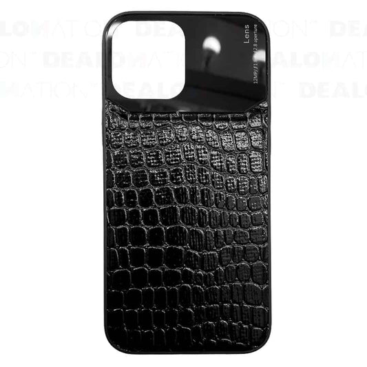 Anti Fall Sleek Patent Leather &amp; Glass Case