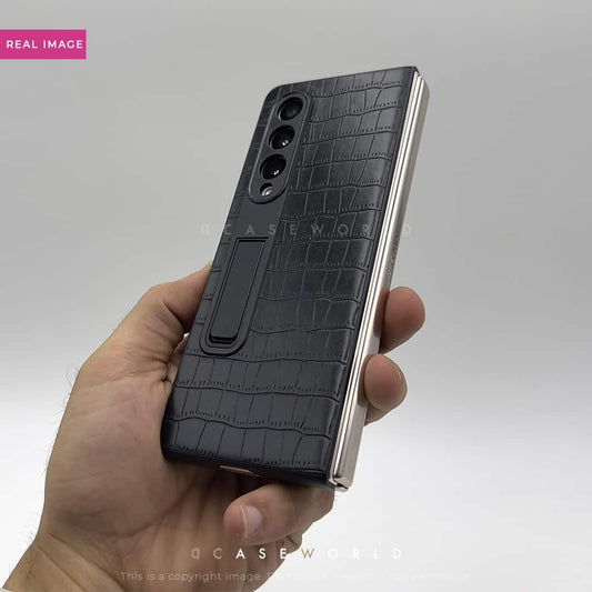 Premium Crocodile Pattern with Kick Stand Case -Z FOLD 4