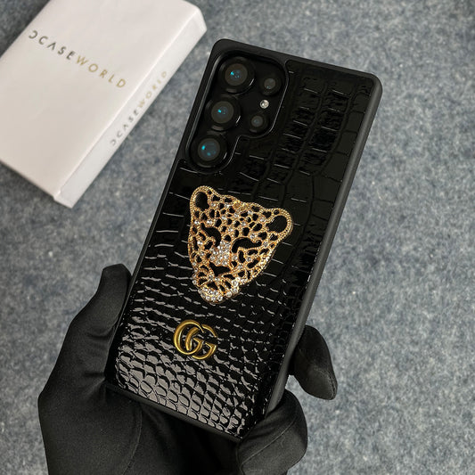 RoyalTiger Diamond Studded Croco Patent Case For Galaxy