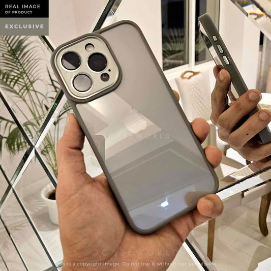 Crystal Clear Case with Metal Camera Protection and Action Button