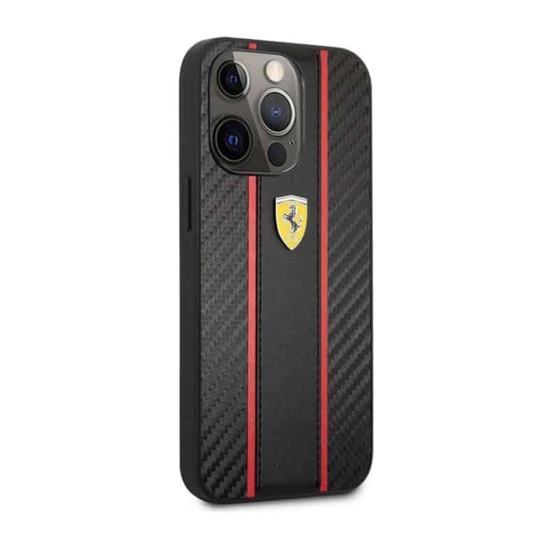 FR Premium Leather & Carbon Fibre Case With Centre Stripe